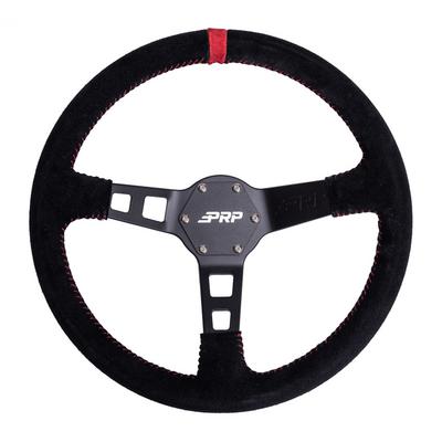 PRP Deep Dish Suede Steering Wheel (Red) - G123